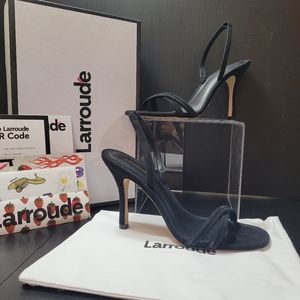 New Larroudé's Handmade Annie Suede Slingback Sandals Size 8